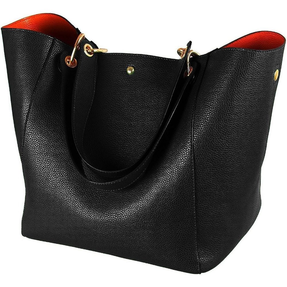 Women's  Leather  Waterproof Big Shoulder commuter Large Capacity Work Tote Bags